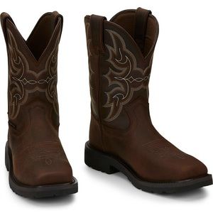 Justin Mens Cowboy Comp Safety Toe Work Boots